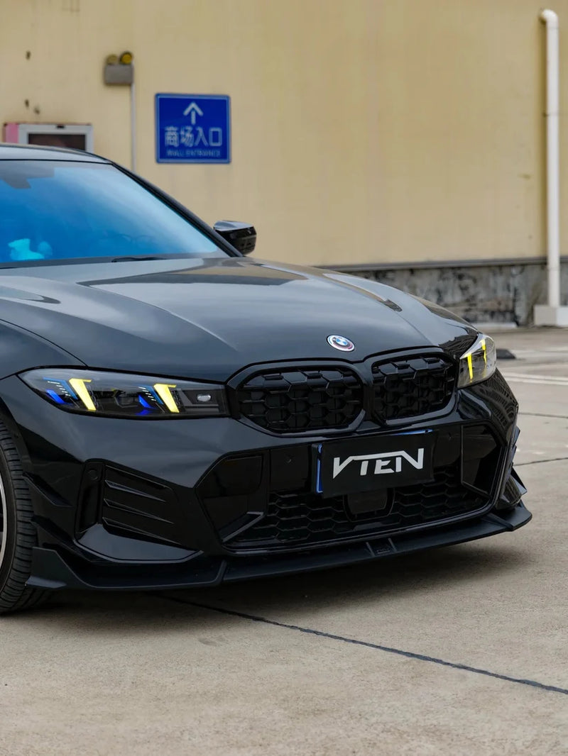 2023+ BMW G20 LCI 3 Series VT2 Style Front Bumper Lip (Black)