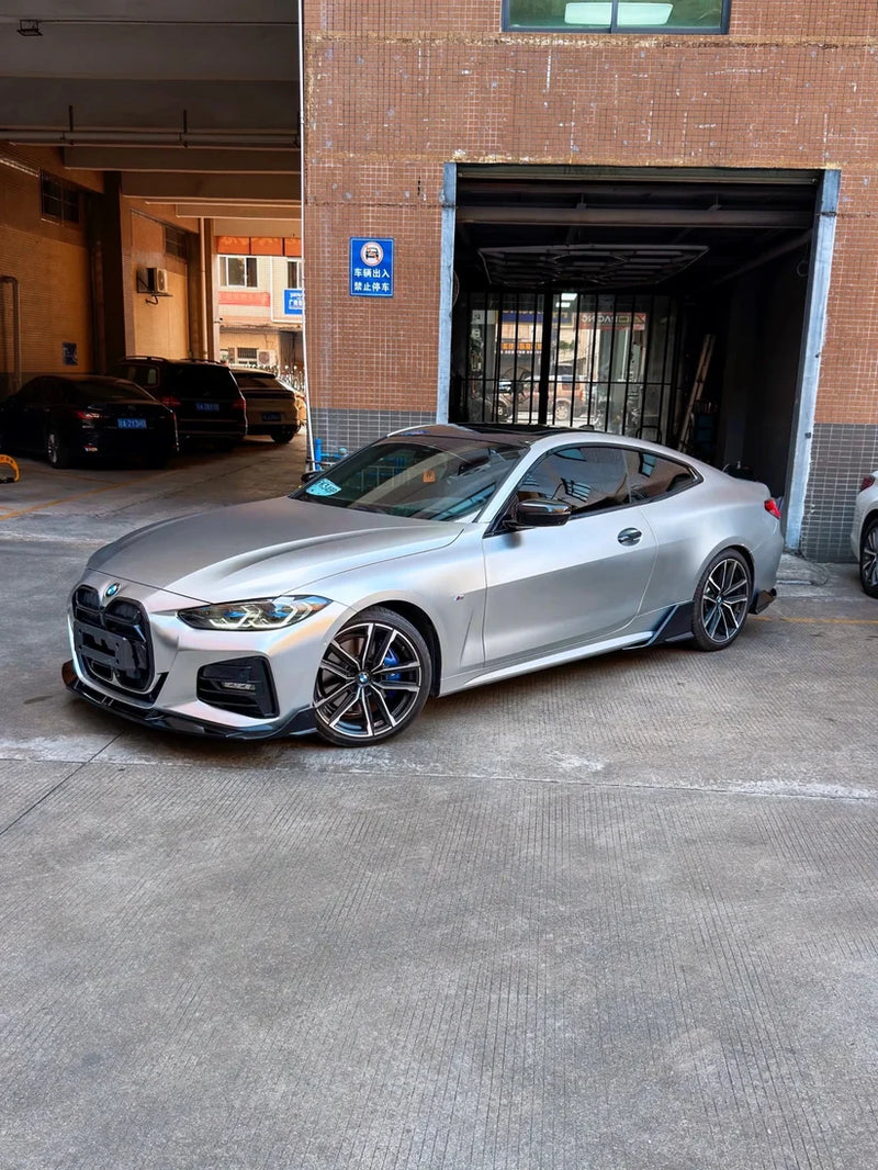 2021+ BMW G22/G23 4 Series V Style Front Bumper Lip (Gloss Black)