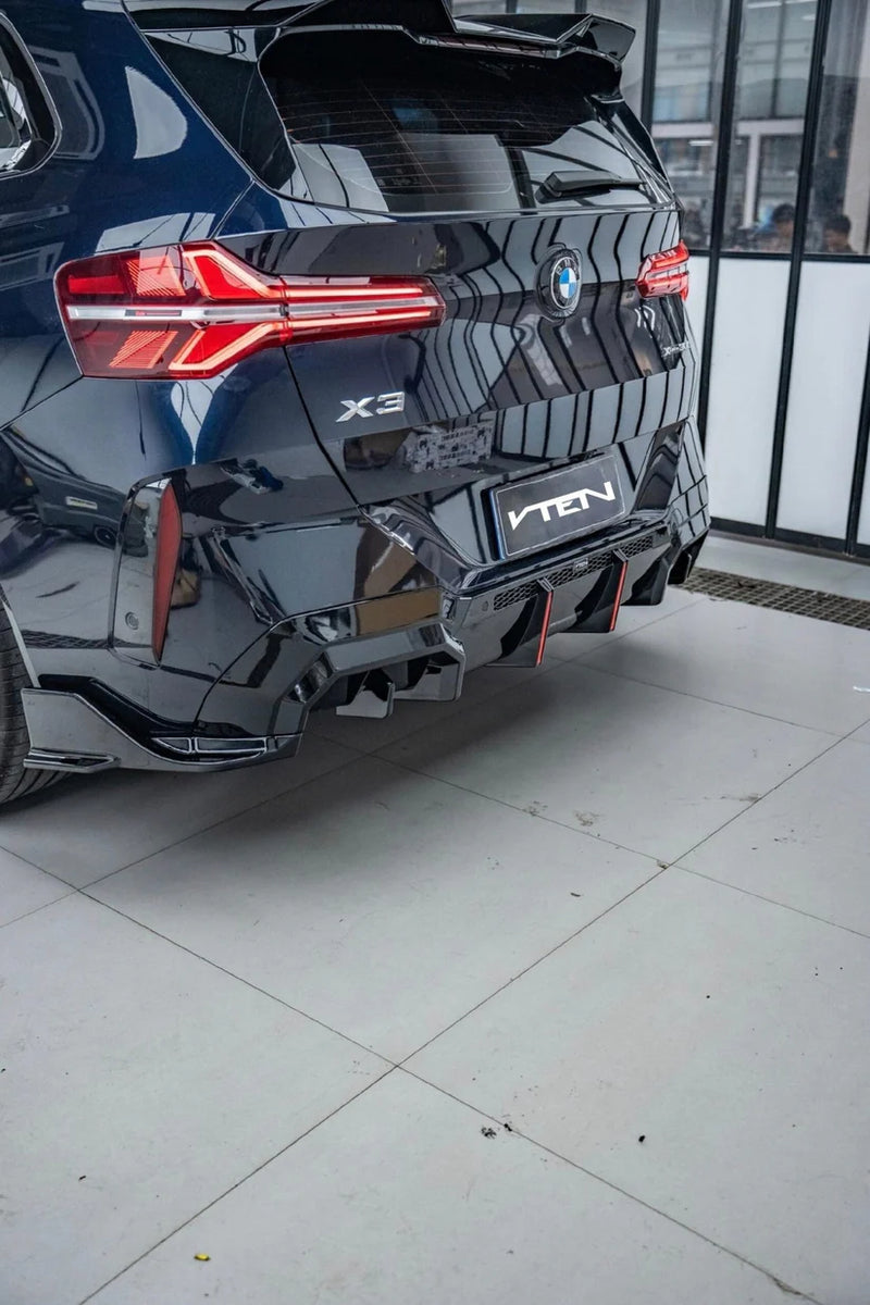 2025-2026 BMW G45 X3 V Style Rear Diffuser (Black)