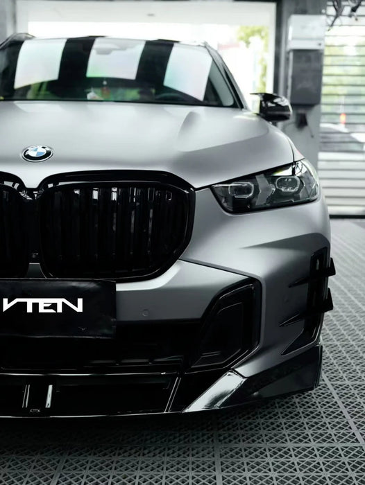 2024+ BMW G05 LCI X5 V Style Front Bumper Lip (Black)