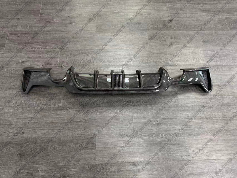 2014-2018 BMW F32 4 Series Rear LED Diffuser M Performance Style (Dual Outlet) Carbon Fiber