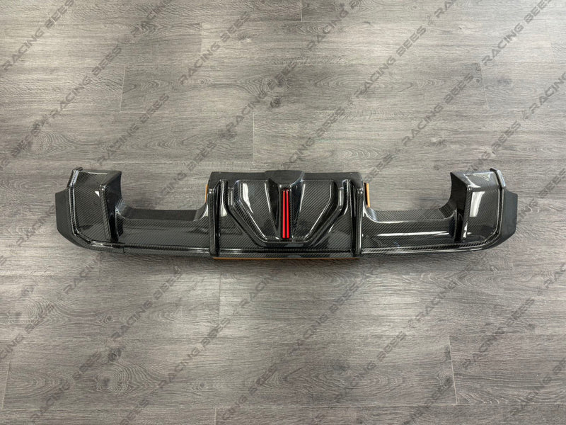 2021+ BMW G80/G82 LED Style Rear Diffuser (Carbon Fiber)