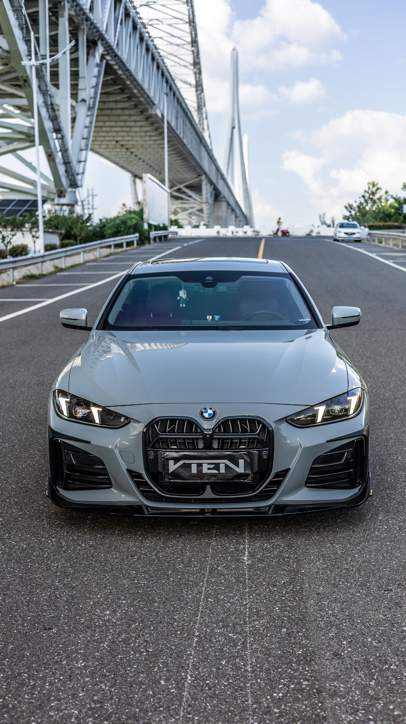 2021+ BMW G22/G23 4 Series V Style Front Bumper Lip (Gloss Black)