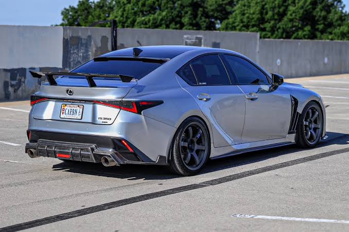 2021+ Lexus IS300 IS350 Rear Bumper LED V2 Style Diffuser (BLACK)