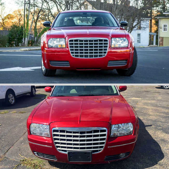 2005-2010 Chrysler 300 Factory Style Headlights (Chrome Housing/Clear Lens)