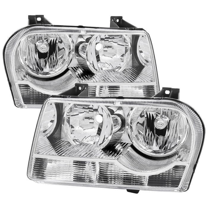 2005-2010 Chrysler 300 Factory Style Headlights (Chrome Housing/Clear Lens)