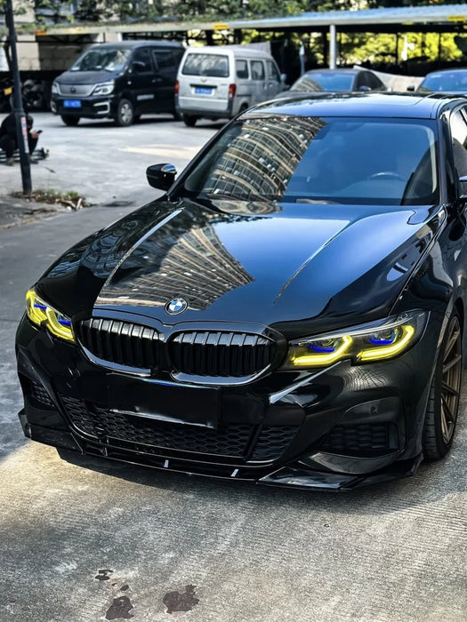 2019+ BMW G20 3 Series V2 Style Front Bumper Lip (Black)