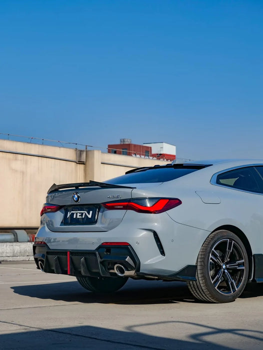 2021+ BMW G22/G23 4 Series V Style Rear Bumper Diffuser (Black)