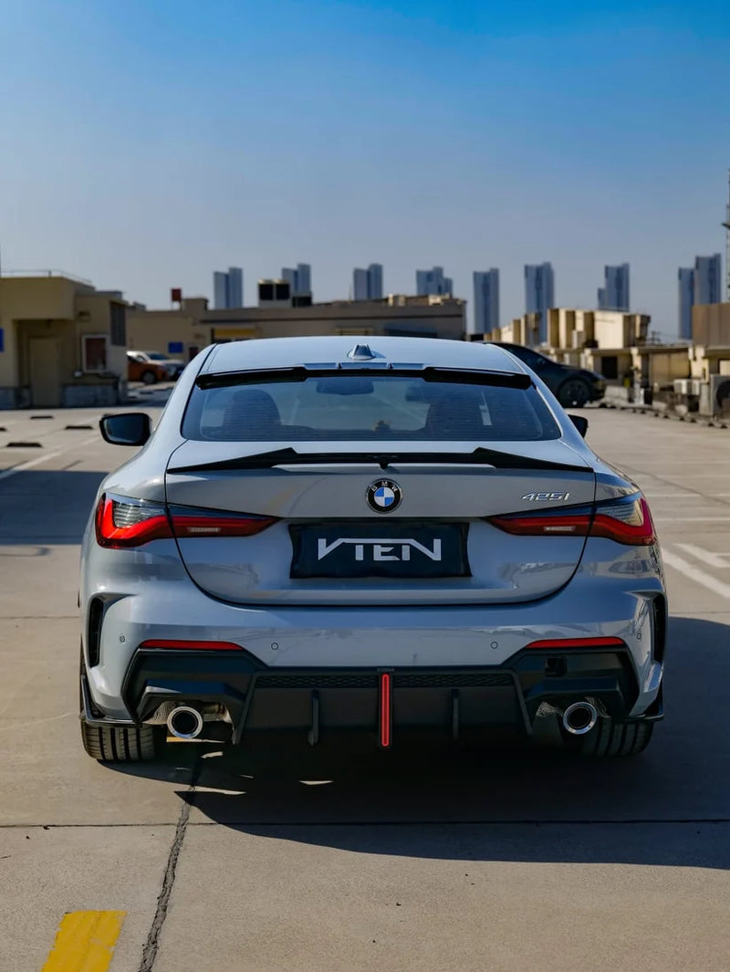 2021+ BMW G22/G23 4 Series V Style Rear Bumper Diffuser (Black)