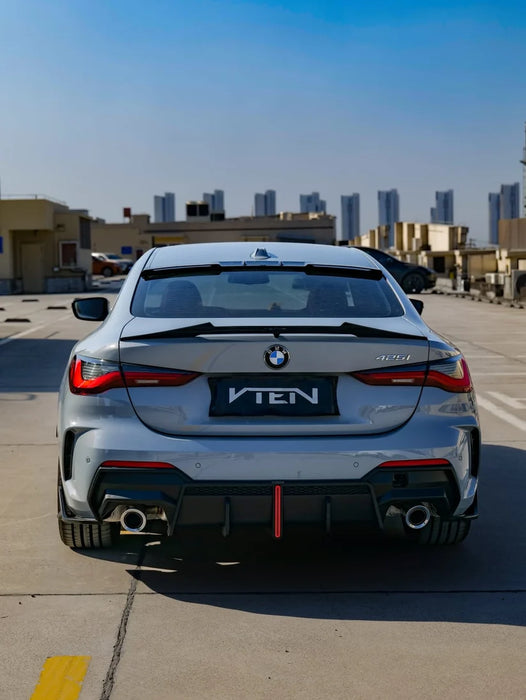 2021+ BMW G22/G23 4 Series V Style Rear Bumper Diffuser (Black)