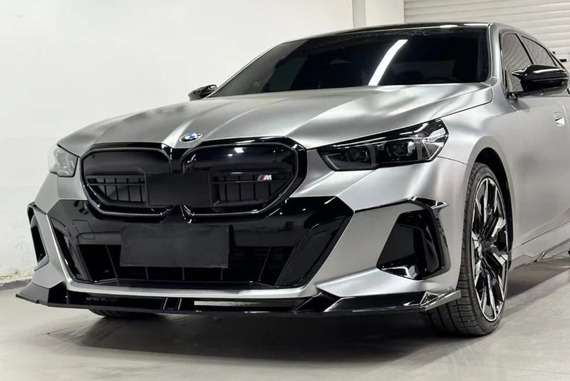 2024+ BMW G60 5 Series Sedan V Style Front Bumper Lip (Black)