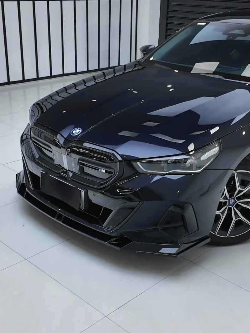 2024+ BMW G60 5 Series Sedan V Style Front Bumper Lip (Black)