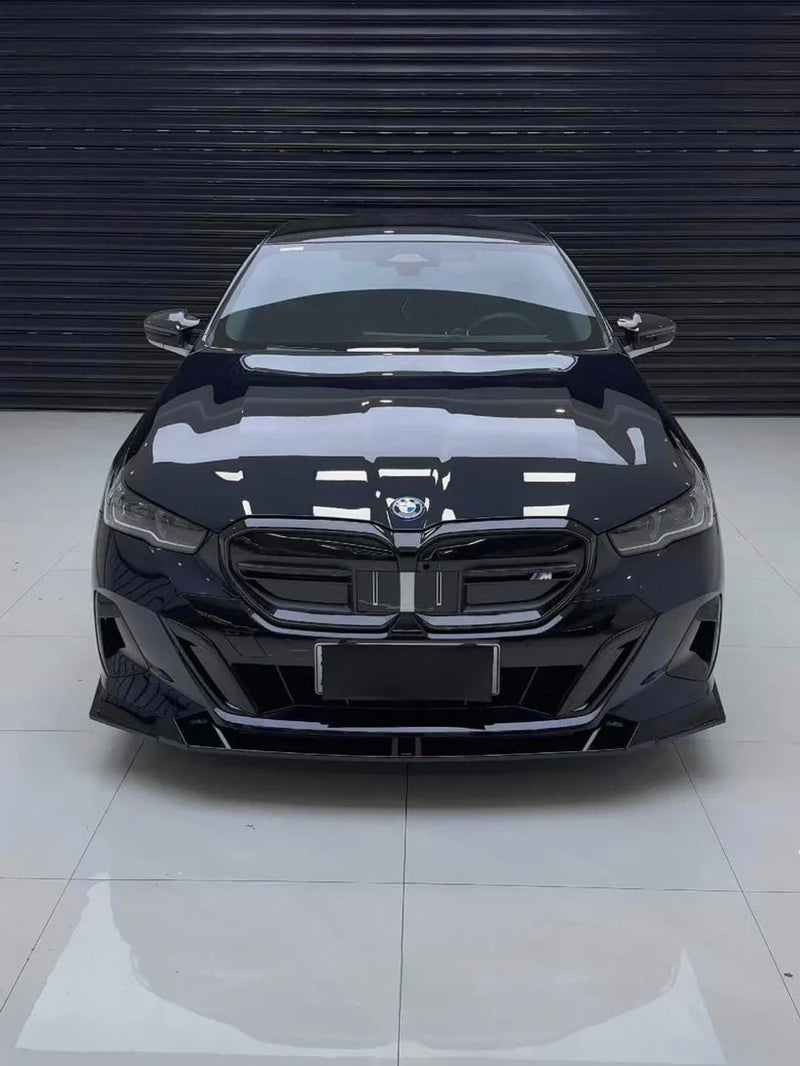 2024+ BMW G60 5 Series Sedan V Style Front Bumper Lip (Black)