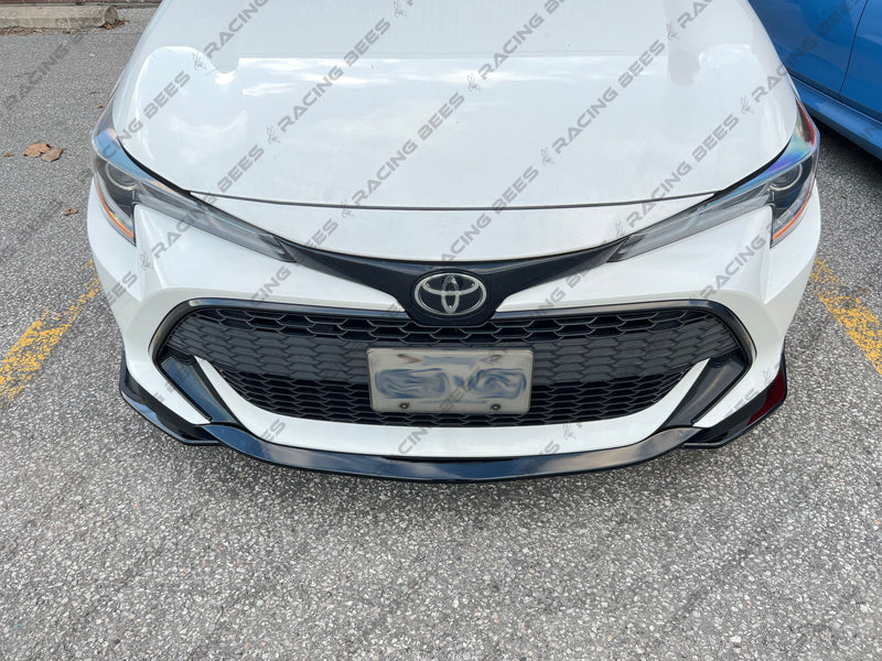 2019-2022 Toyota Corolla Hatchback Model TS Style Front Bumper Lip (BLACK)