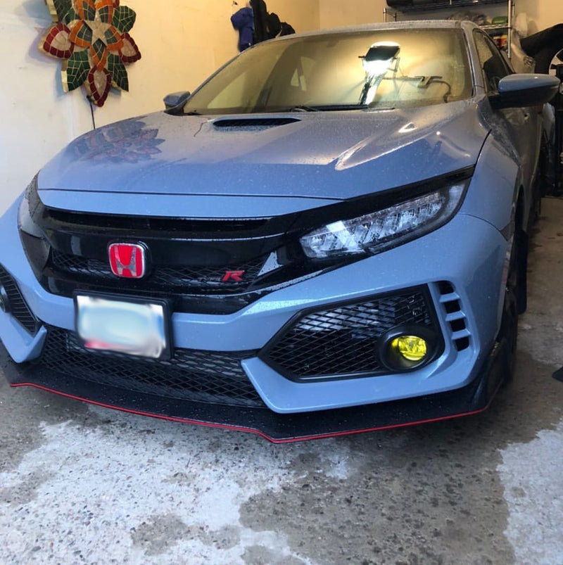 2017+ Honda Civic FK8 Type R JDM R Spec Open Mesh Replacement Fog Light Covers (Black)