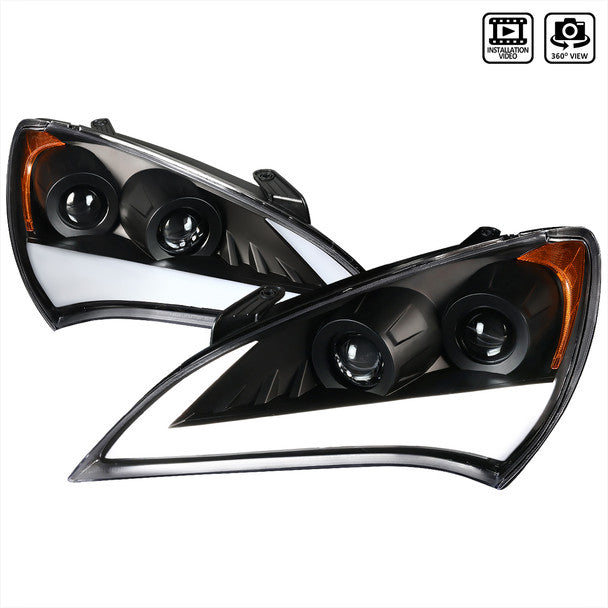 2010-2012 Hyundai Genesis Coupe Projector Style Headlights with LED Sequential