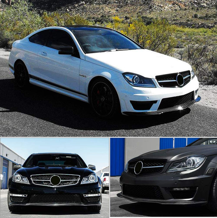 Evan-Fischer Front Bumper Center Grille - Primed Black Plastic - Direct Replacement For 2012-2014 Mercedes Benz C63 AMG (Sedan/Coupe) - Replaces 2048851753, MB1036122