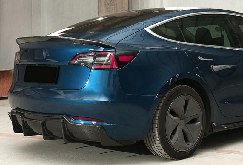 2017-2020 Tesla Model 3 V Style Rear Trunk Spoiler (Carbon Fiber)