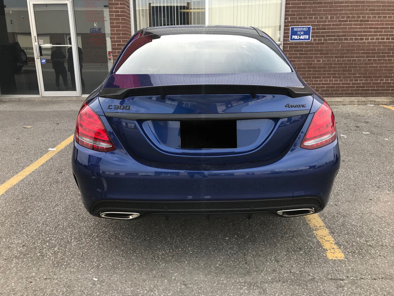 2015-2021 Mercedes-Benz C Class Sedan R Style Trunk Spoiler (Carbon Fiber)