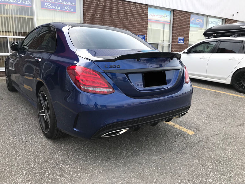 2015-2021 Mercedes-Benz C Class Sedan R Style Trunk Spoiler (Carbon Fiber)
