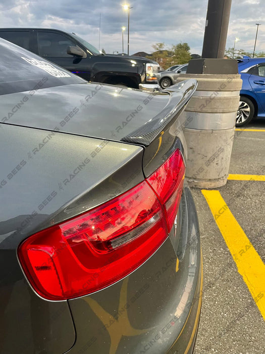 Carbon Fiber Rear Lip Spoiler For 2013-2016 Audi B8.5 S4 Sedan – High Gloss, Type D