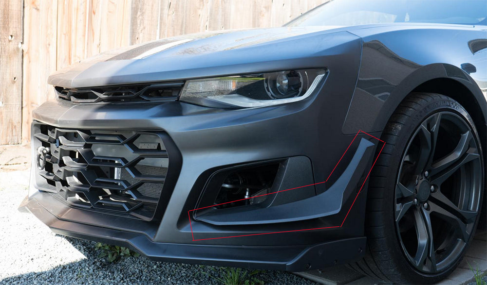 Canards For 2016-2020 Chevrolet Camaro ZL1 1LE Style Front Bumper Conversion