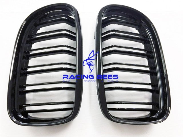 2009-2011 BMW E90 3 Series LCI M Style Gloss Black Kidney Grilles