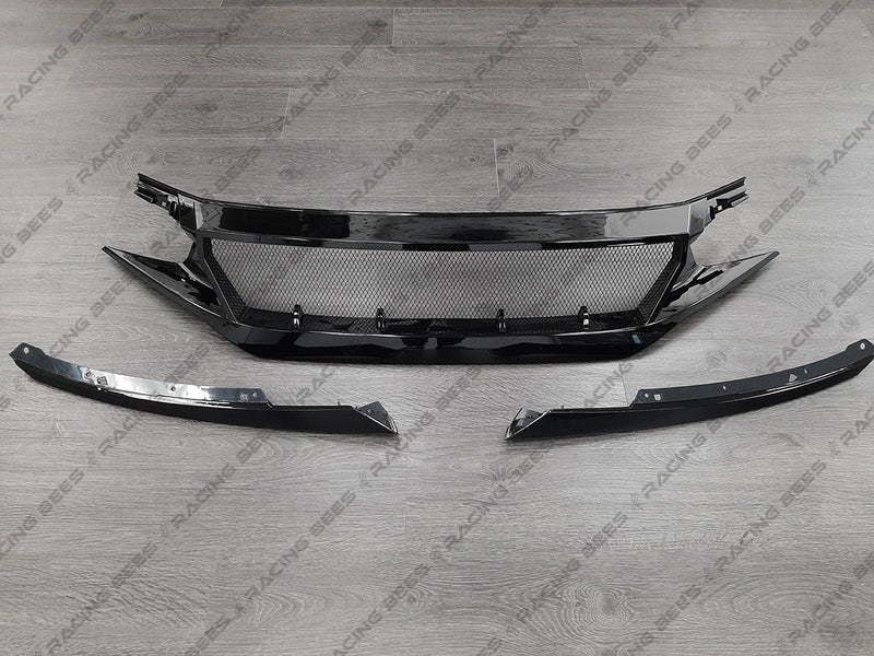 2016-2021 Honda Civic JS Style Front Grille (Black)