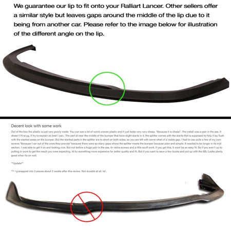 2008-2015 Mitsubishi Lancer Ralliart GT Style Front Bumper Lip