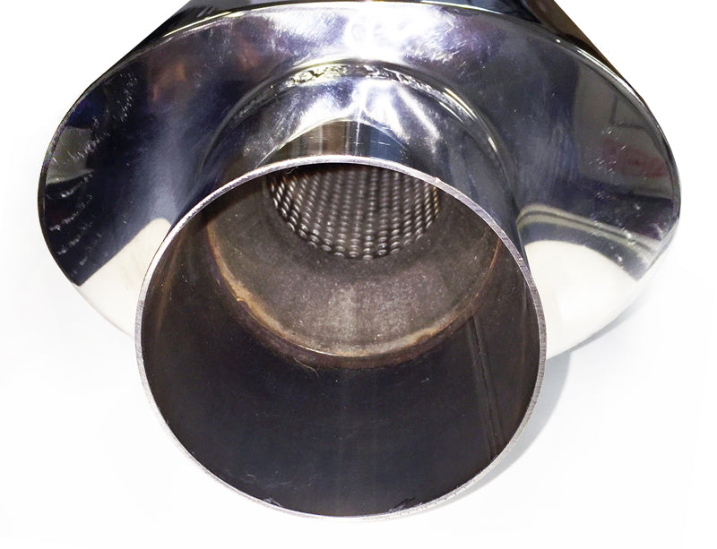 Muffler 304 Stainless Steel Oval Universal Performance Exhaust Straight cut
