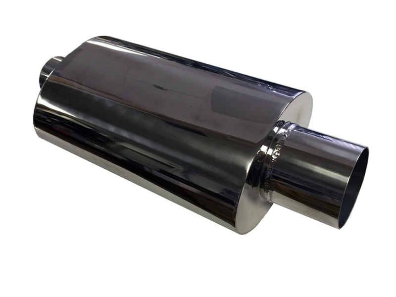 Muffler 304 Stainless Steel Oval Universal Performance Exhaust Straight cut