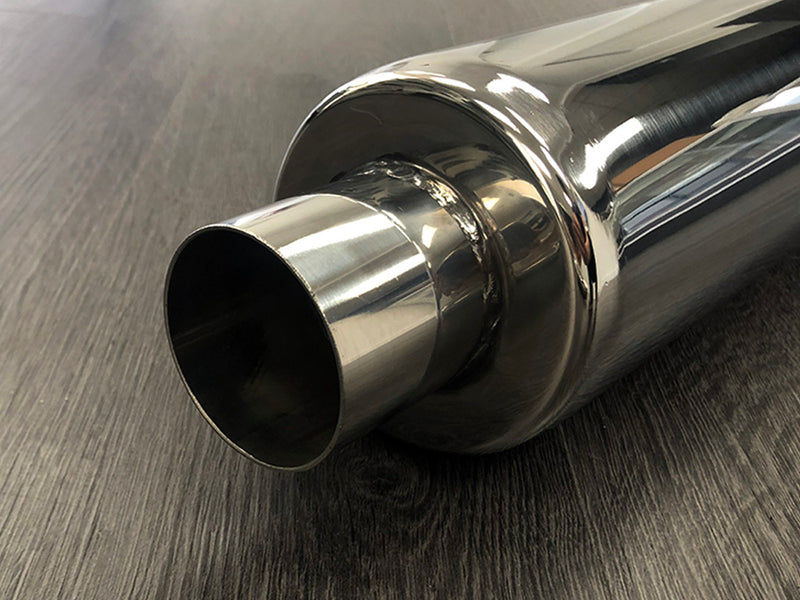 Muffler Fireball Style Slanted Cut Round Titanium Tip 3.5" with silencer