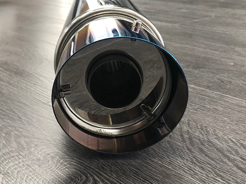 Muffler Fireball Style Slanted Cut Round Titanium Tip 3.5" with silencer