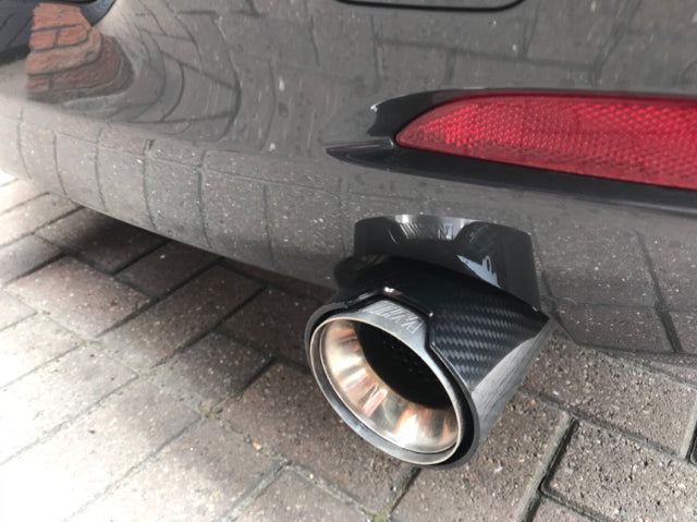 BMW Universal Carbon Fiber M-Performance Stainless Steel - Single Exhaust Tip 1 Piece