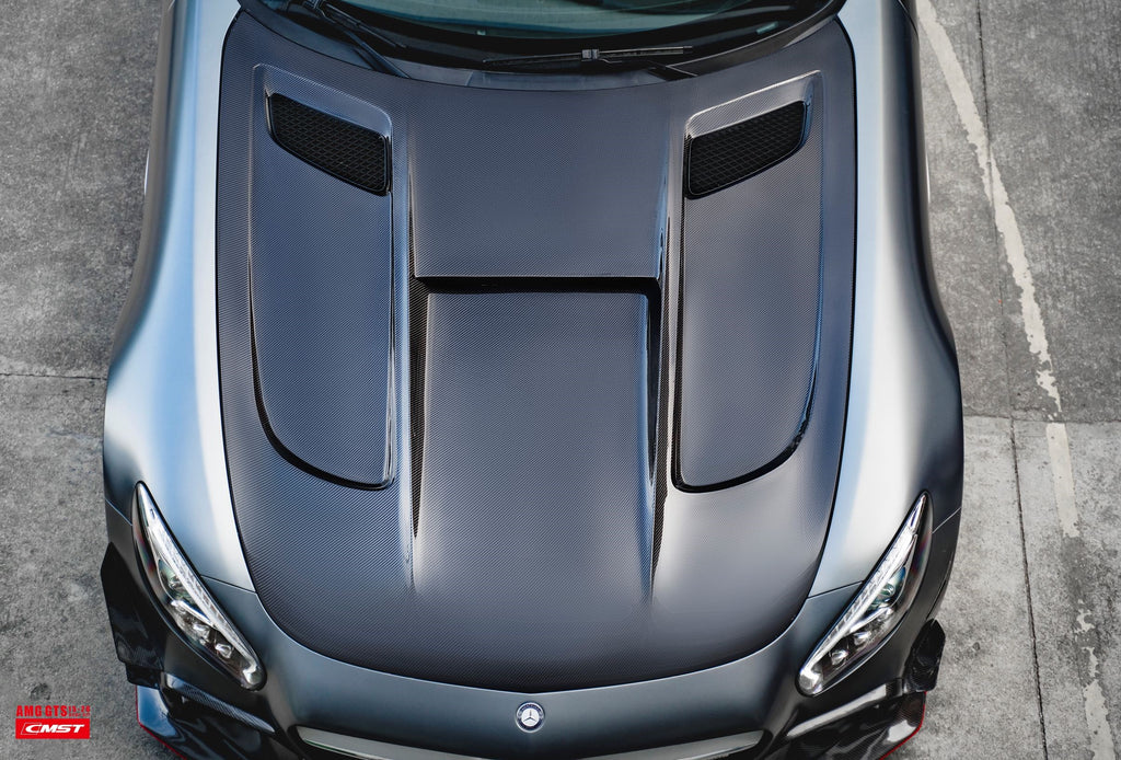 2015+ Mercedes AMG GTS/GTC/GTR CMST Black Series Style Hood (Carbon Fiber)