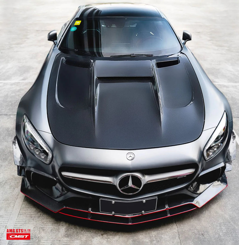 2015+ Mercedes AMG GTS/GTC/GTR CMST Black Series Style Hood (Carbon Fiber)