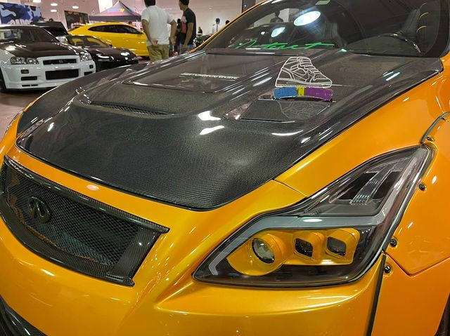 2008-2015 Infiniti G37 Coupe CMST Tempered Glass Transparent Hood (Carbon Fiber)