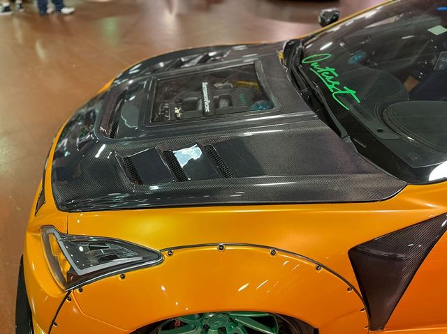 2008-2015 Infiniti G37 Coupe CMST Tempered Glass Transparent Hood (Carbon Fiber)