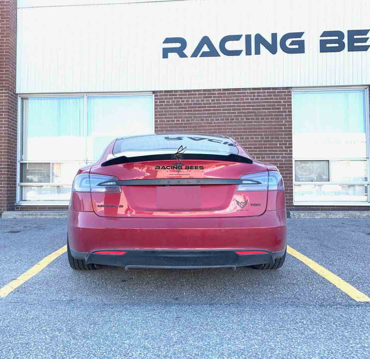 2012-2017 Tesla Model S Carbon Fiber Rear Trunk Spoiler V Style