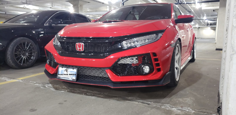 2017+ Honda Civic FK8 Type R JDM R Spec Open Mesh Replacement Fog Light Covers (Black)