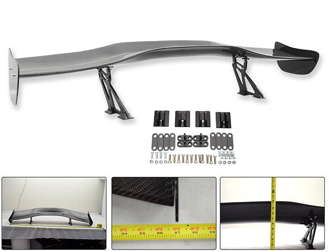 57 Inch Universal 3D GT Style Trunk Spoiler Wing Carbon Fiber (Version 1)