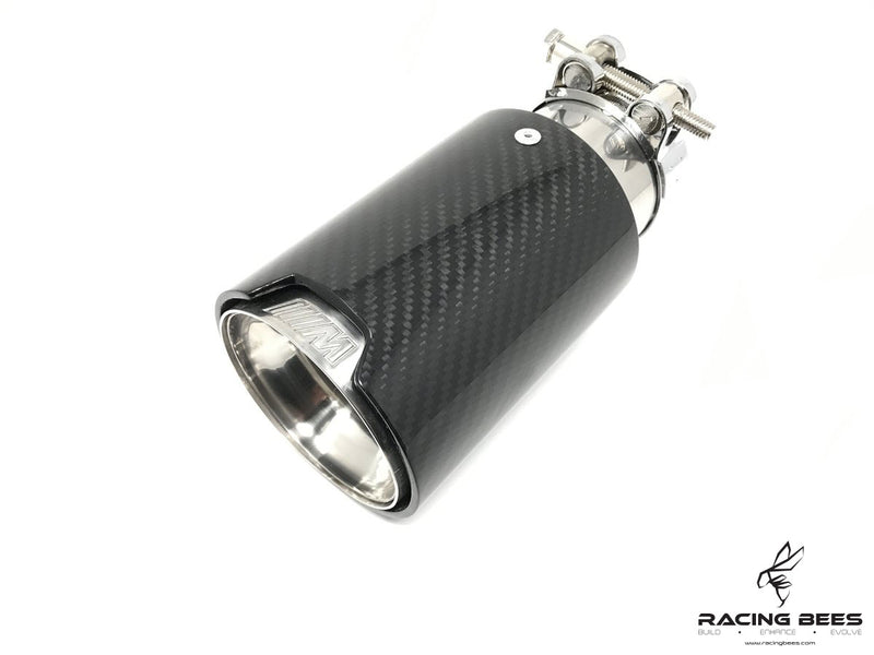 BMW Universal Carbon Fiber M-Performance Stainless Steel - Single Exhaust Tip 1 Piece