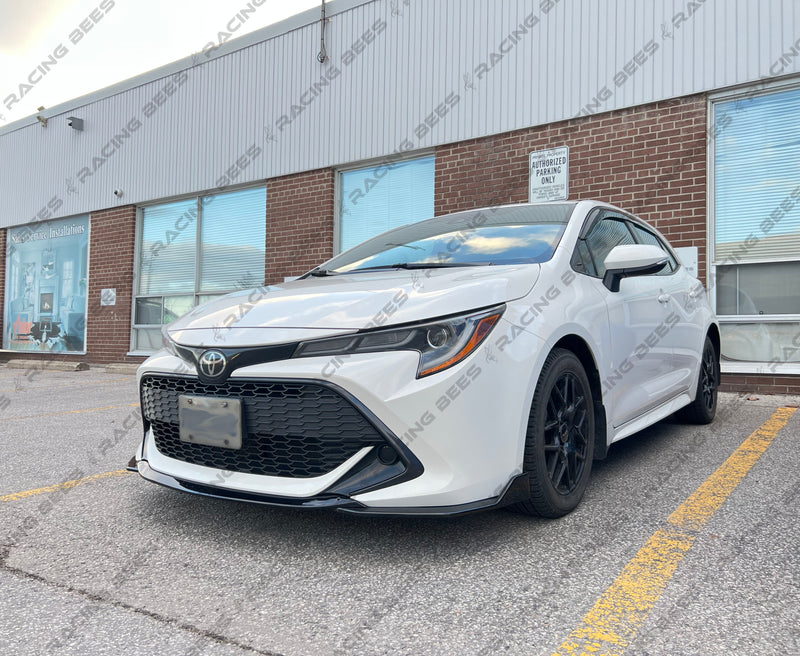 2019-2022 Toyota Corolla Hatchback Model TS Style Front Bumper Lip (BLACK)