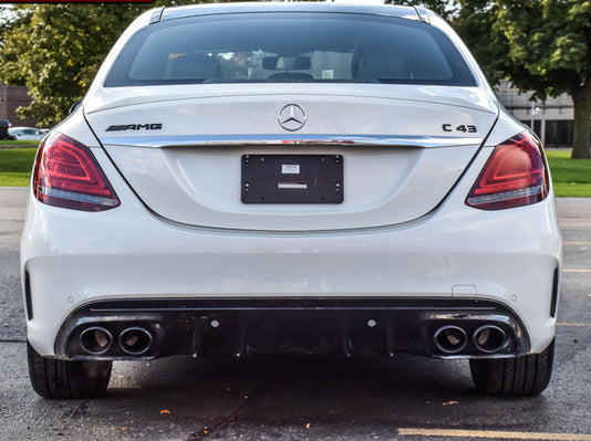 2015-2020 Mercedes-Benz C Class Sedan Night Sport Style Rear Diffuser For AMG-Package Sedan (Black)