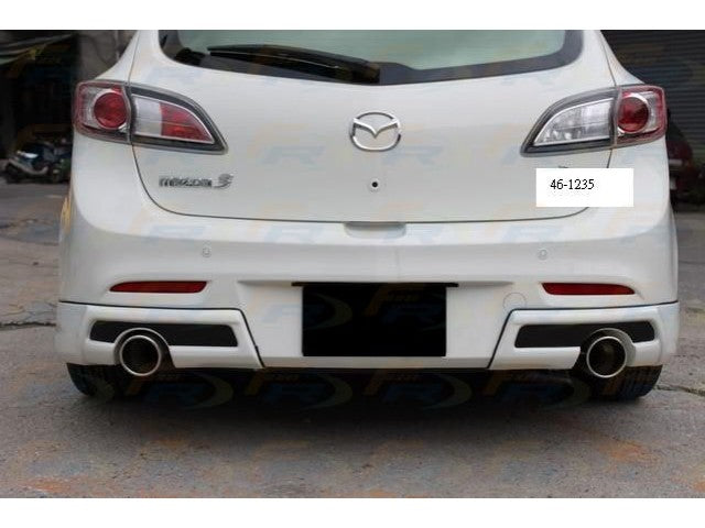 2010-2013 Mazda 3 Hatchback K Style Dual Exit Rear Lip Diffuser
