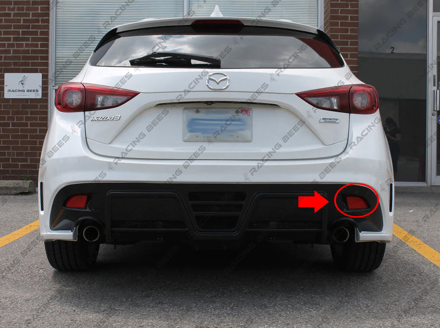 Reflectors For 2014-2018 Mazda 3 Sedan/Hatchback KS Style Rear Bumper