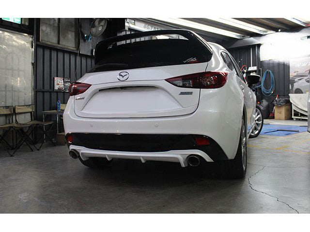 2014-2016 Mazda 3 Hatchback V Style Dual Exit Rear Lip Diffuser