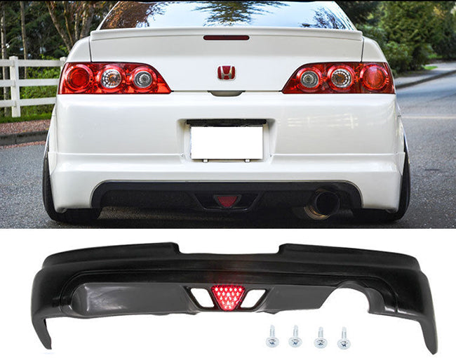 2005-2006 Acura RSX Mugen Style Rear Bumper Lip With Third Brake Light LED