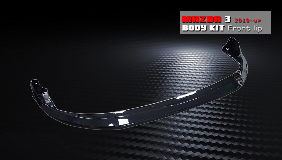 BaysonR CK-Style Front Lip For 2019–2025 Mazda 3 Hatchback – Unpainted ABS, Hardware Included