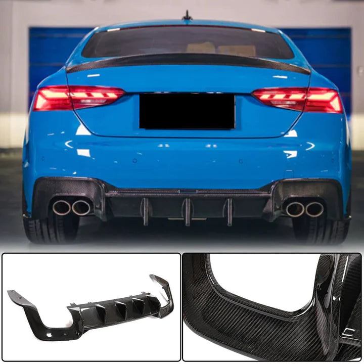 2020+ Audi B9.5 A5 S-Line/S5 BK Style Rear Diffuser (Carbon Fiber)